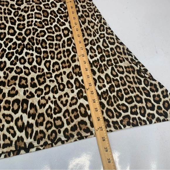 Chicos 0 Top Shirt US  Small Brown Animal Print  Tunic Boat Neck 3/4 Sleeve Work - Picture 12 of 13